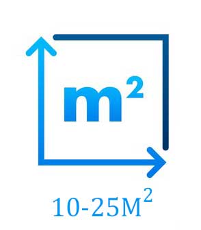 10-25 Quadratmeter