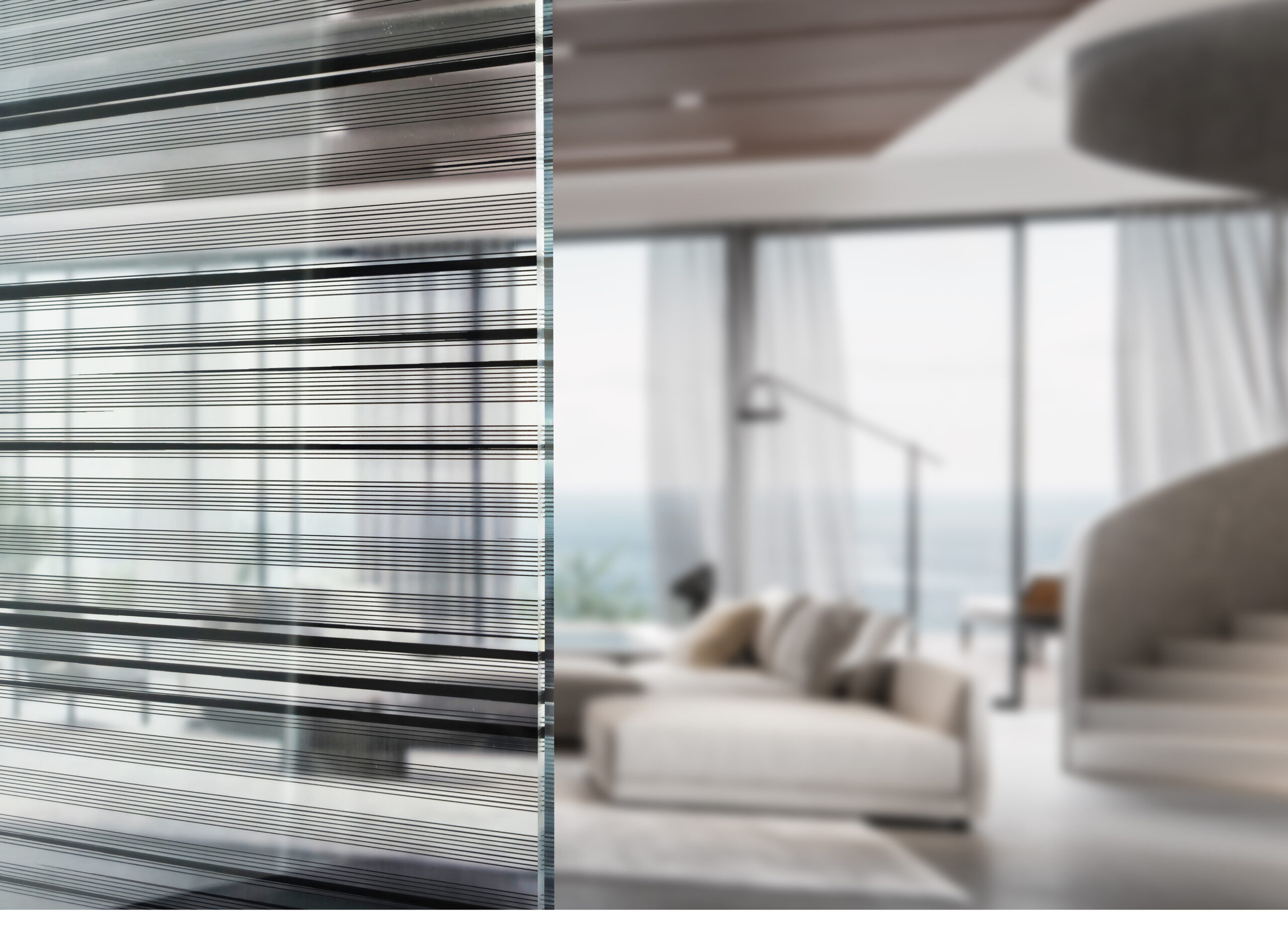 Accenti in Schwarz auf Klarglas