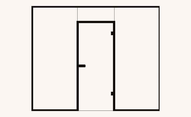 1-flg. mit 2 Seitenteilen u. Oberlicht