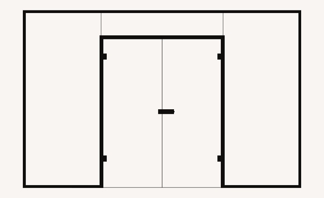 2-flg. mit 2 Seitenteilen u. 1 Oberlicht
