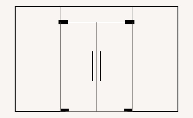 2-flg. mit 2 Seitenteilen u. 1 Oberlicht