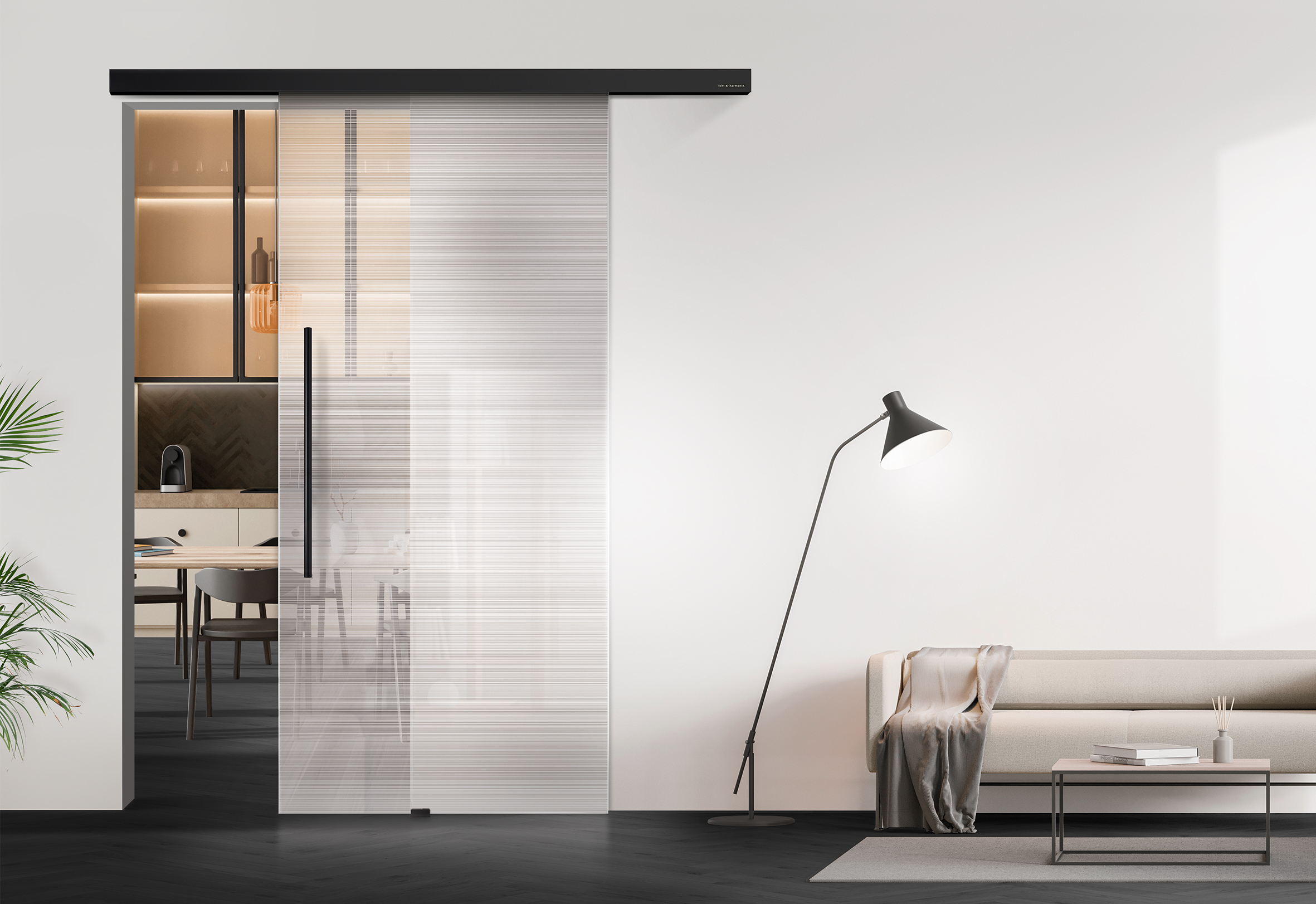 Glasschiebetür Corteo mit Tvin 2.0 Schwarz