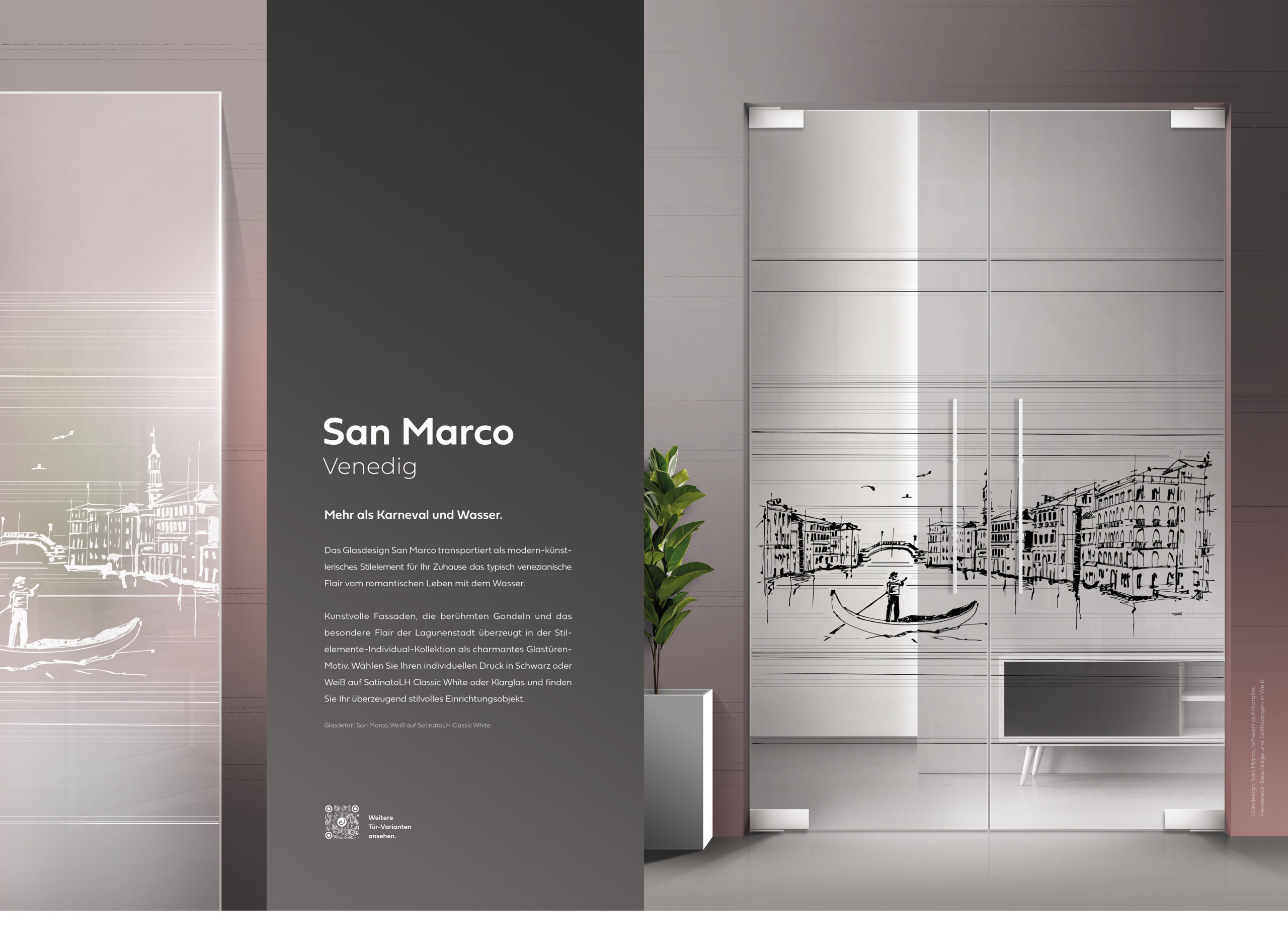 San Marco in Schwarz auf Klarglas