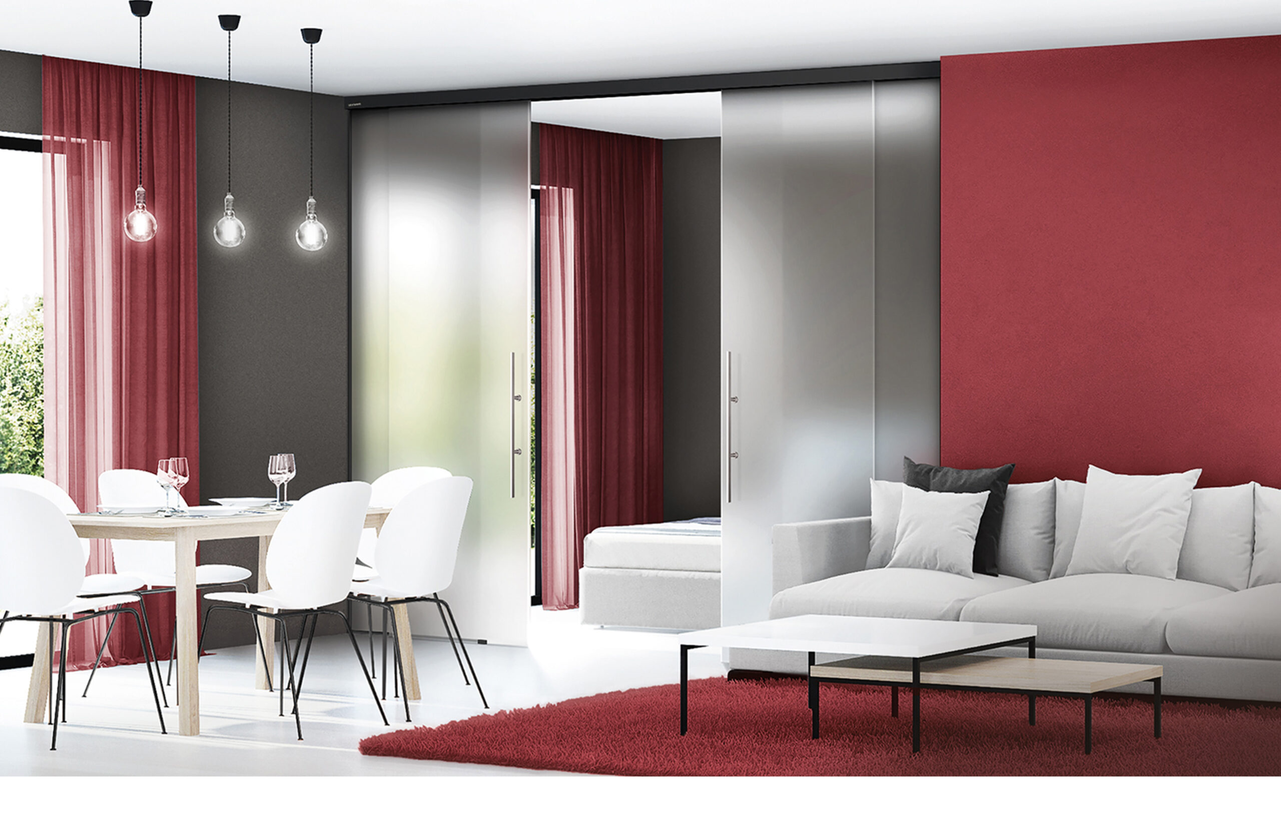 Glasschiebetüranlage SatinatoLH