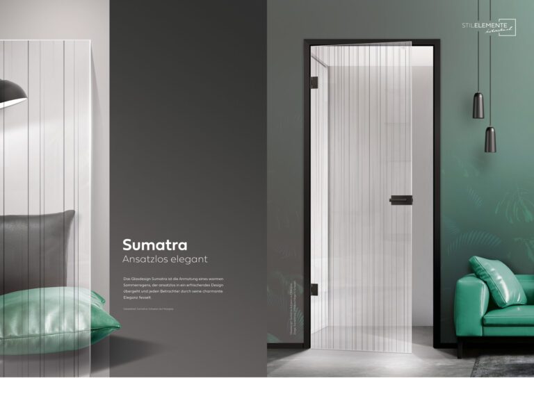 Sumatra in Schwarz auf Klarglas