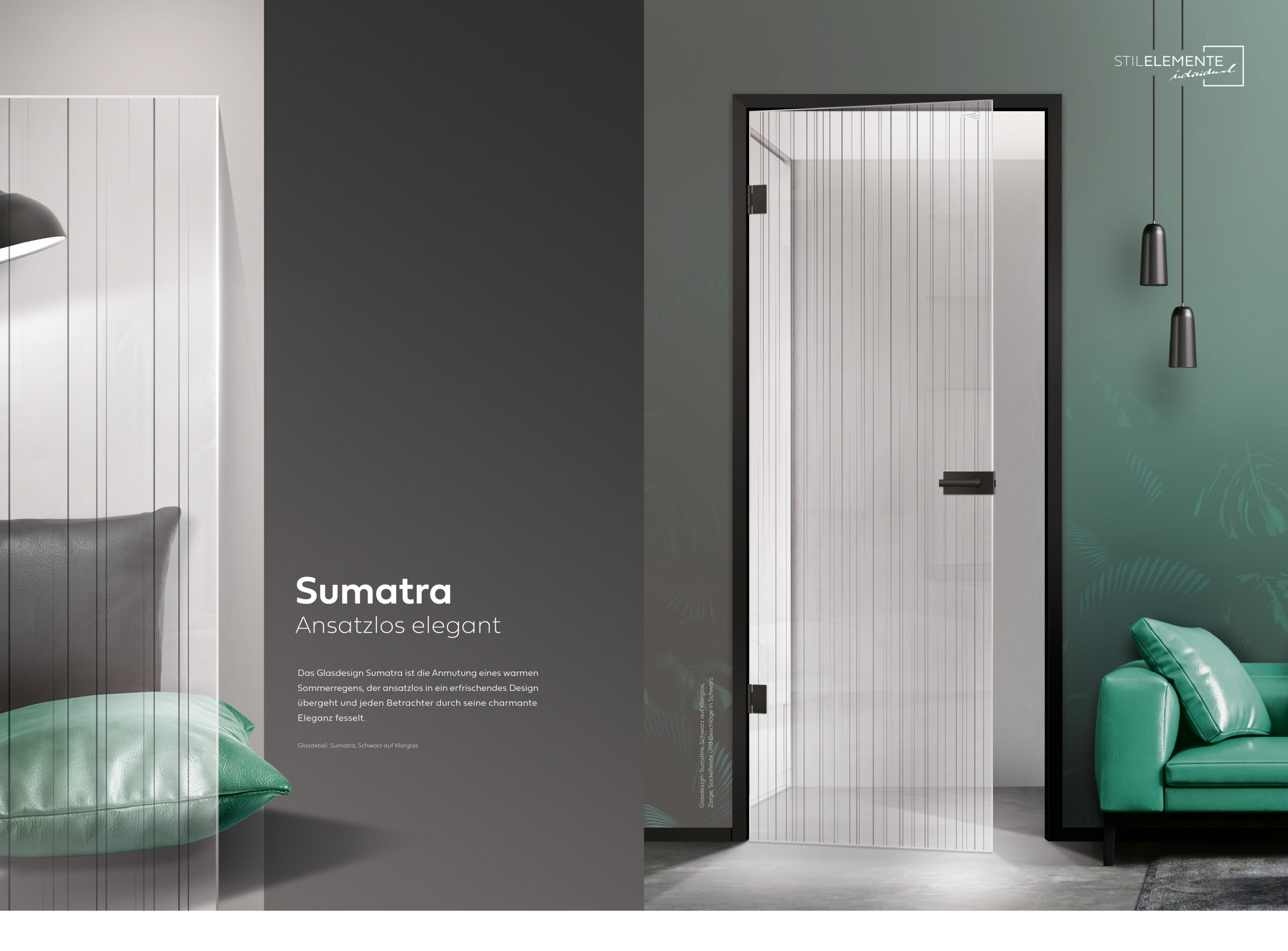 Sumatra in Schwarz auf Klarglas