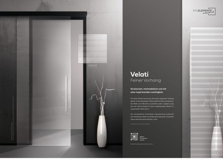 Velati in Schwarz auf Klarglas