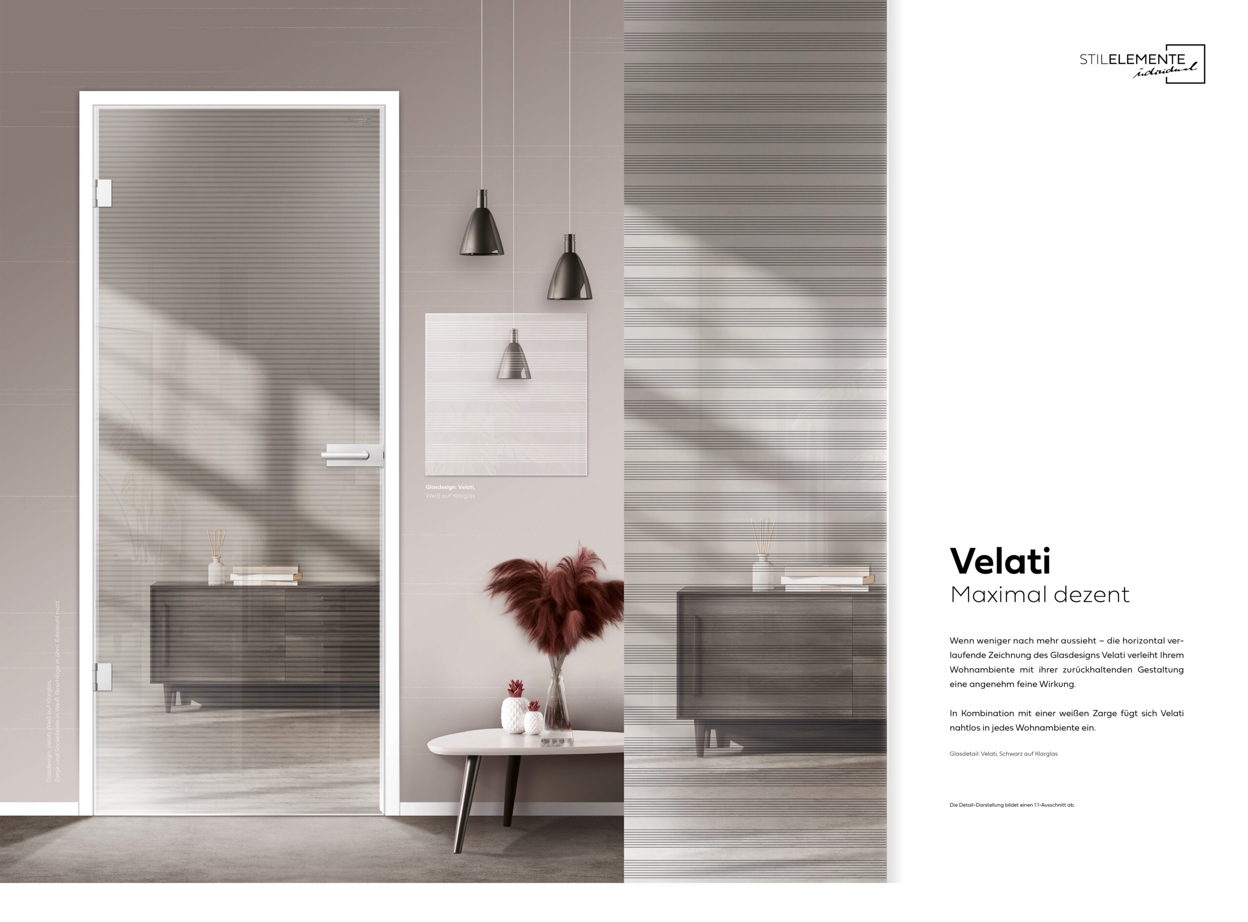 Velati in Schwarz auf Klarglas