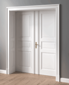 Tür D.04 mit Profil 2, Zarge Z.01
Drücker BK.9 Langschild