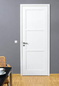 duo.03 mit Zarge duo 55
Bänder verdeckt, Drücker BK.5E, flächenbündig