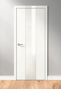 Tür und Zarge G.04
Farbe F.01 »softmatt« Weiß RAL 9016, Drücker BK.11, flächenbündig