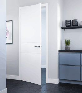 Geo T.05 mit Zarge E
Bänder verdeckt, Drücker BK.6 flächenbündig