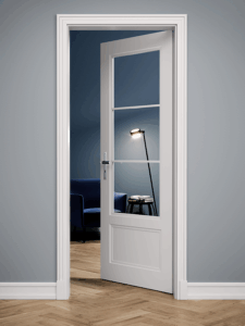 K.02 S mit Zarge K
Farbe »softmatt« Weiß, RAL 9016, Drücker BK.6 Langschild, Fußleiste F.4