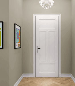 K.05 mit Zarge K
Farbe »softmatt« Weiß, RAL 9016, Drücker BK.6 Langschild, Fußleiste F.4