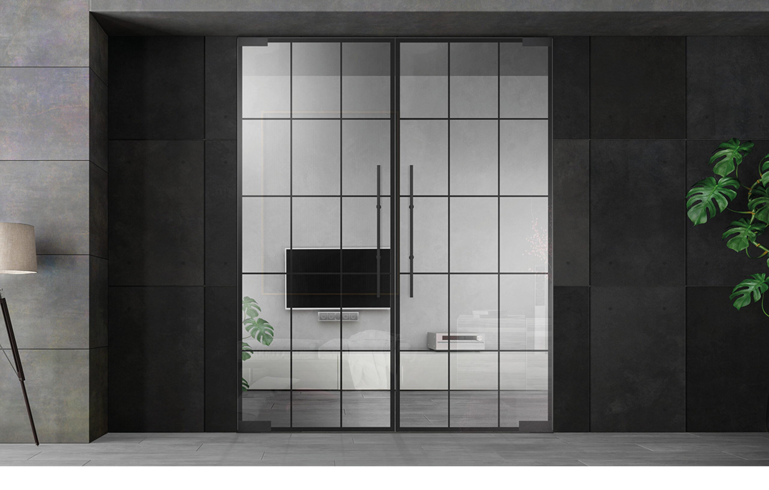 linesPlus Typ 15 in Anthrazit auf Klarglas