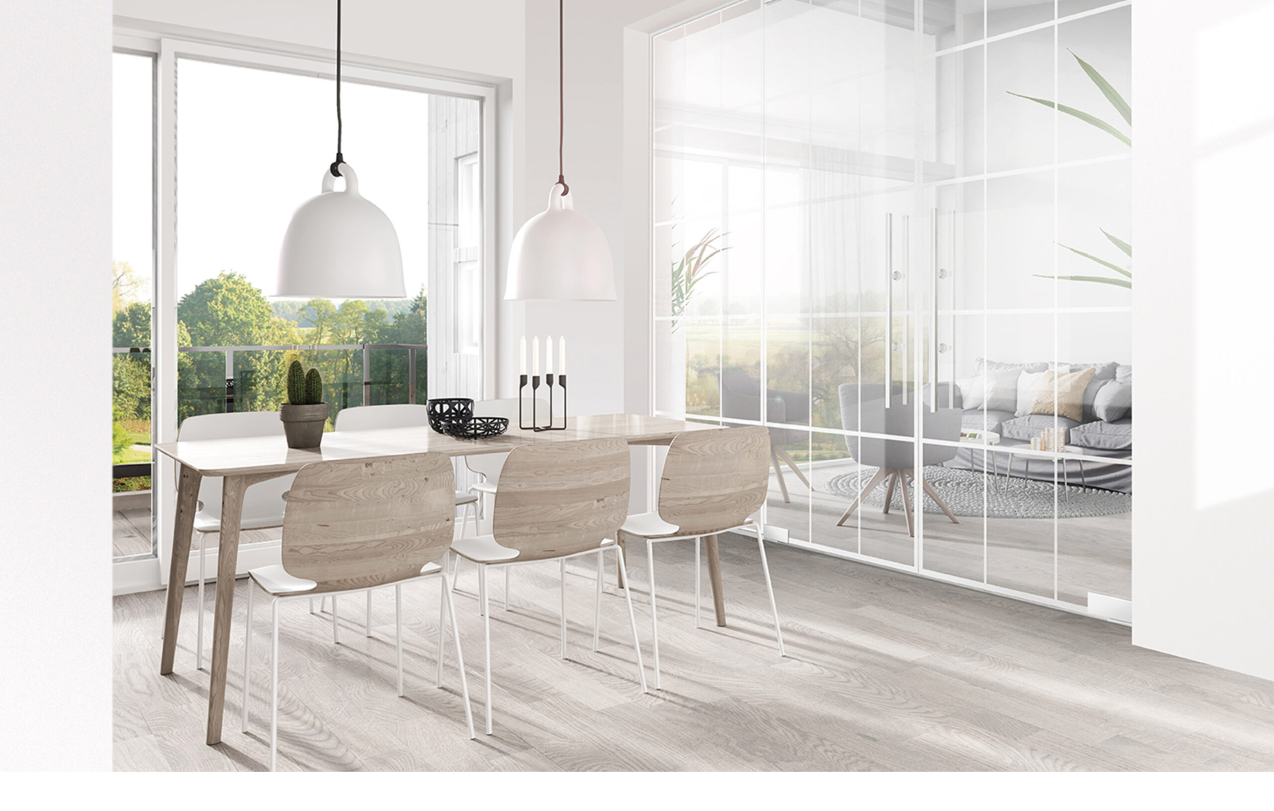 linesPlus Typ 15 in weiß auf Klarglas