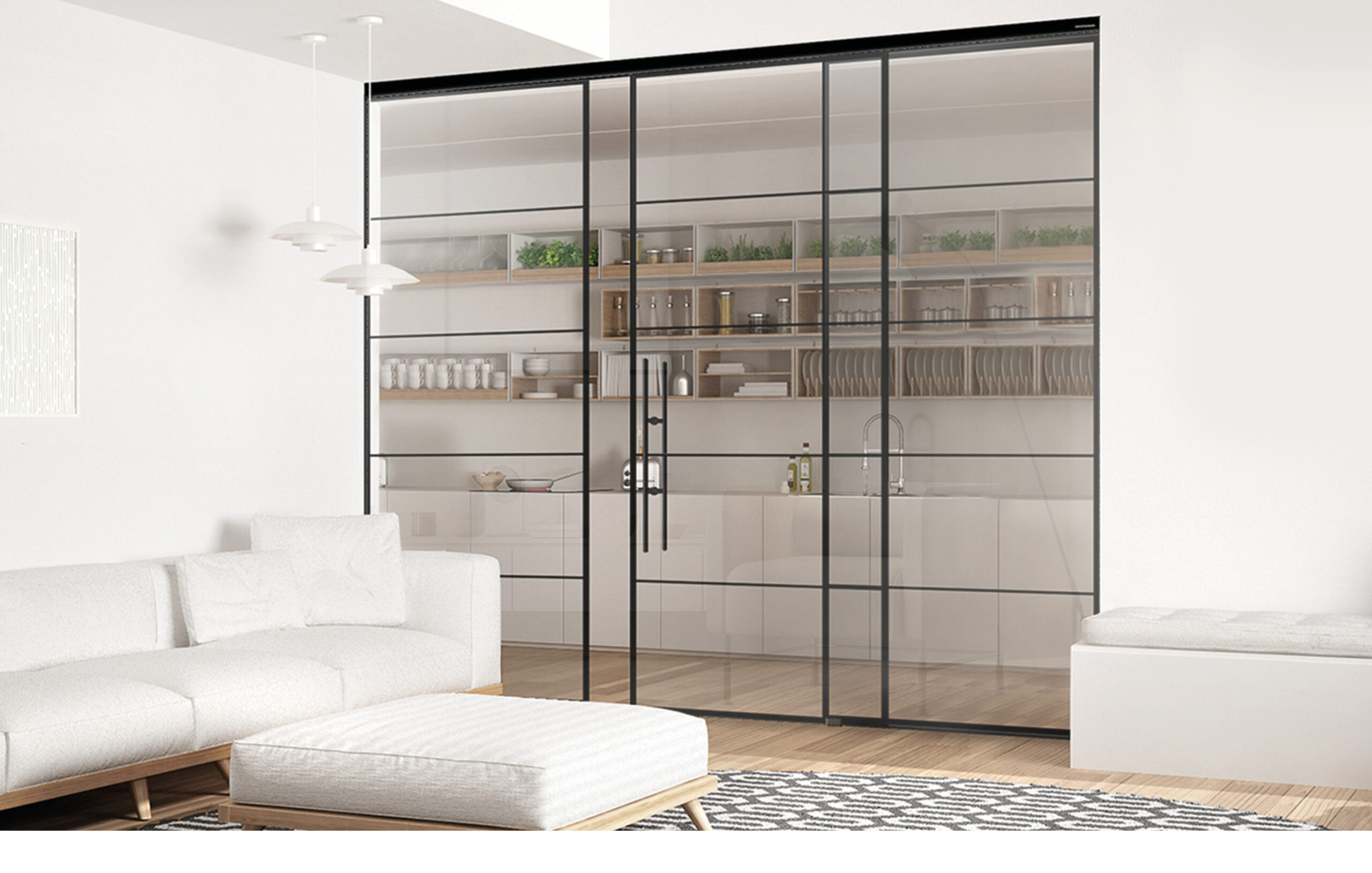 linesPlus Typ 5 in Schwarz auf Klarglas