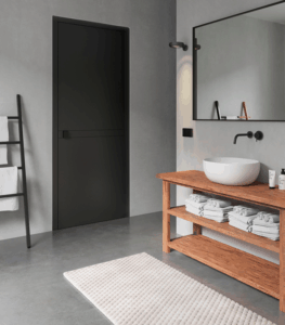 Look 4.2 mit Zarge duo 55
Farbe Schwarz, RAL 9005, softmatt, Griff Schwarz