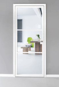 Purist P.03L mit Zarge E
Klarglas, Drücker BK.5E, flächenbündig