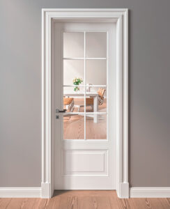 Tür D.03 S mit Profil 2, Zarge Z.02
Drücker BK.6 E