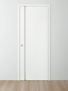 Look 2.1 mit Badverriegelung
und Zarge duo 55, Weiß RAL 9016